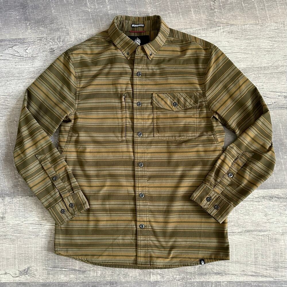 Alaskan Hardgear Duluth Untucked Button Up Shirt Mens M Striped Standard Fit